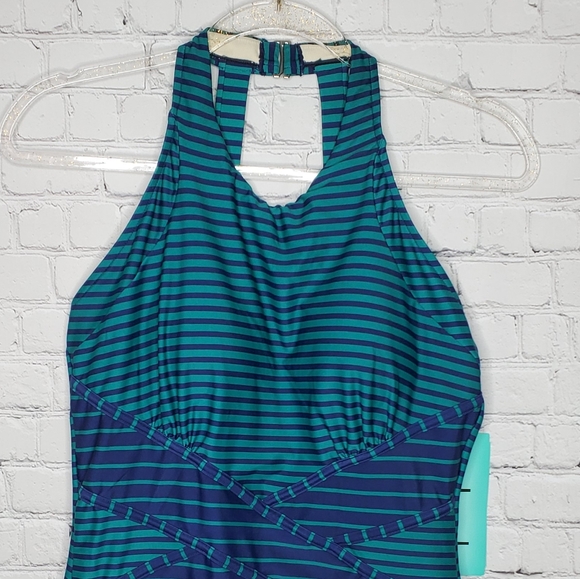 Penbrooke Striped Blue One Piece Plus Swimsuit - Picture 7 of 7